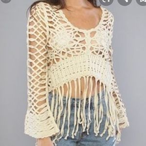 UNIF RARE INCREDIBLE Open Woven Knit Top M